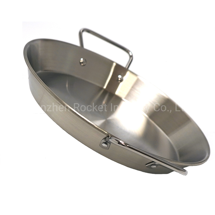 Круглая сковорода-паэльяра из нержавеющей стали для гриля