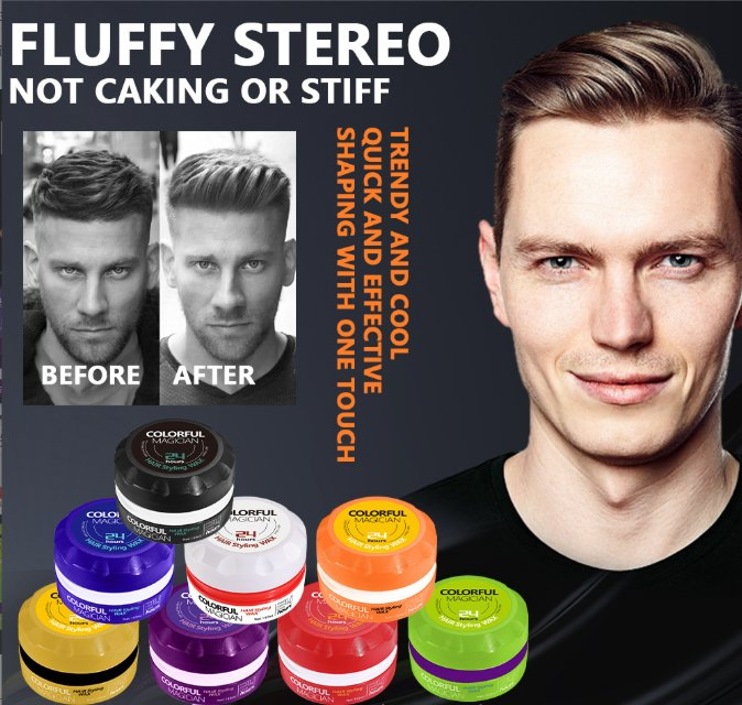 Matte Strong Shaping Solid Hair Wax Clay Mud Gel Men's Lasting Shine Refreshing Fluffy Bangs for Curls