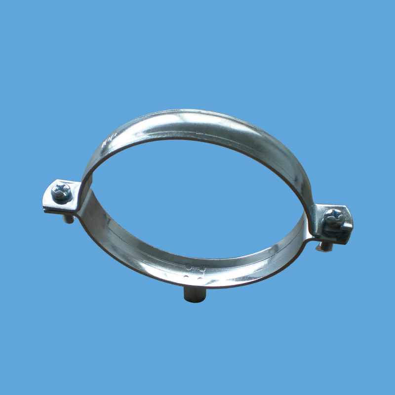 2 Sides Fixing Reinforced Blue White Zinc-Plated Heavy Duty Pipe Clamps Without Rubber