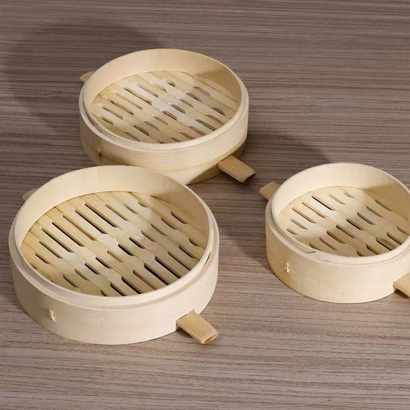 Бамбуковая пароварка на 4 яруса для азиатской кухни