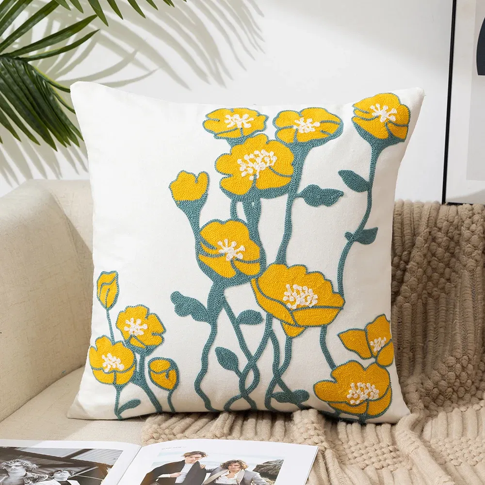 Custom Tufted Cushion Cover with Colorful Bohemian Pillow Case