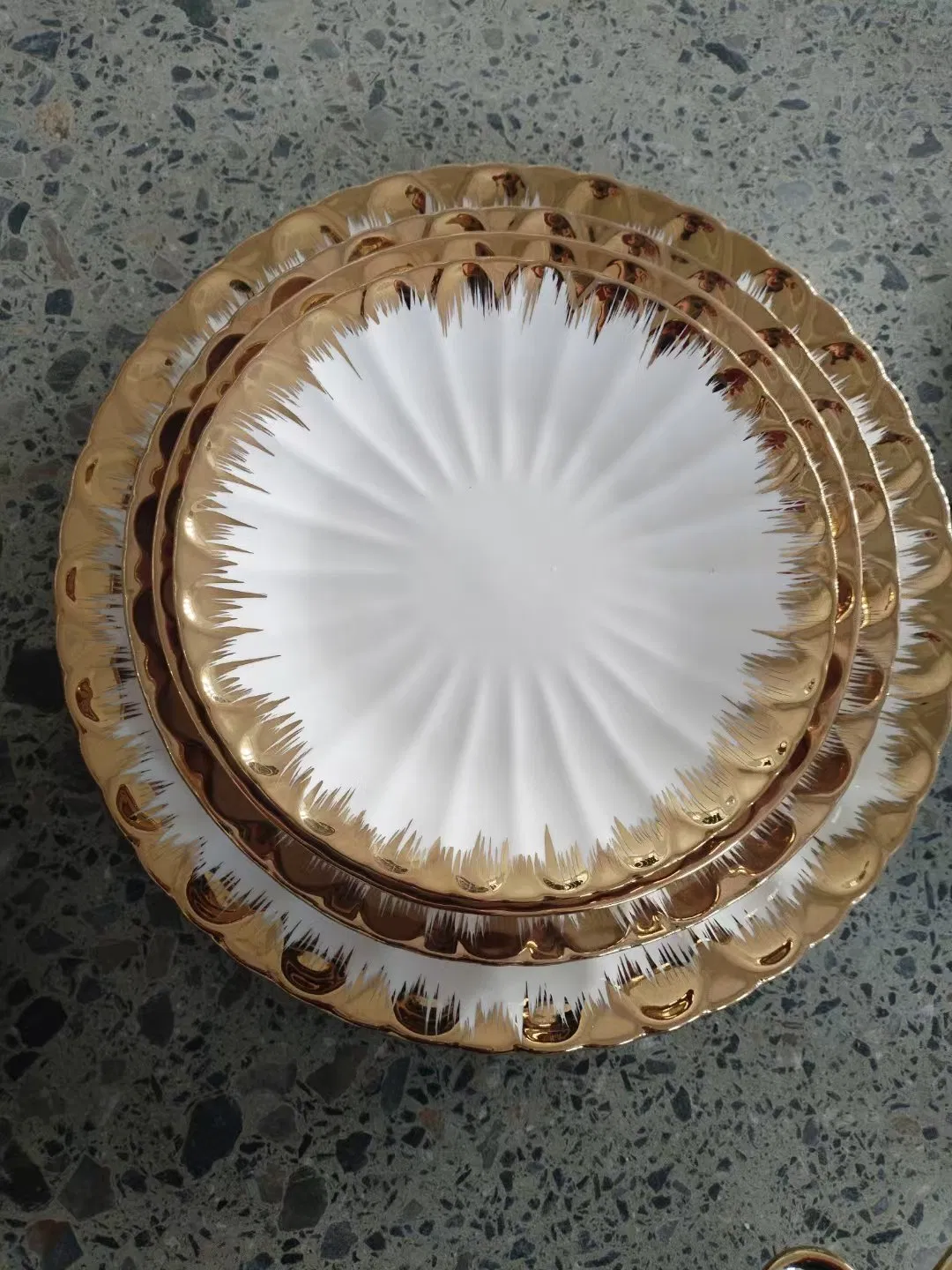 Dinner Plate Bowl Soup Plate Golden Line Porcelainware Ceramics Tableware