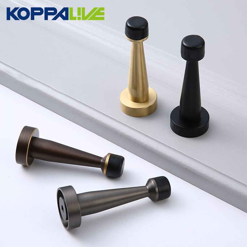 Koppalive Antique Brass Wall Mounted Door Stop Bedroom Bathroom Interior Rubber Anti-Collision Gold Black Door Stopper