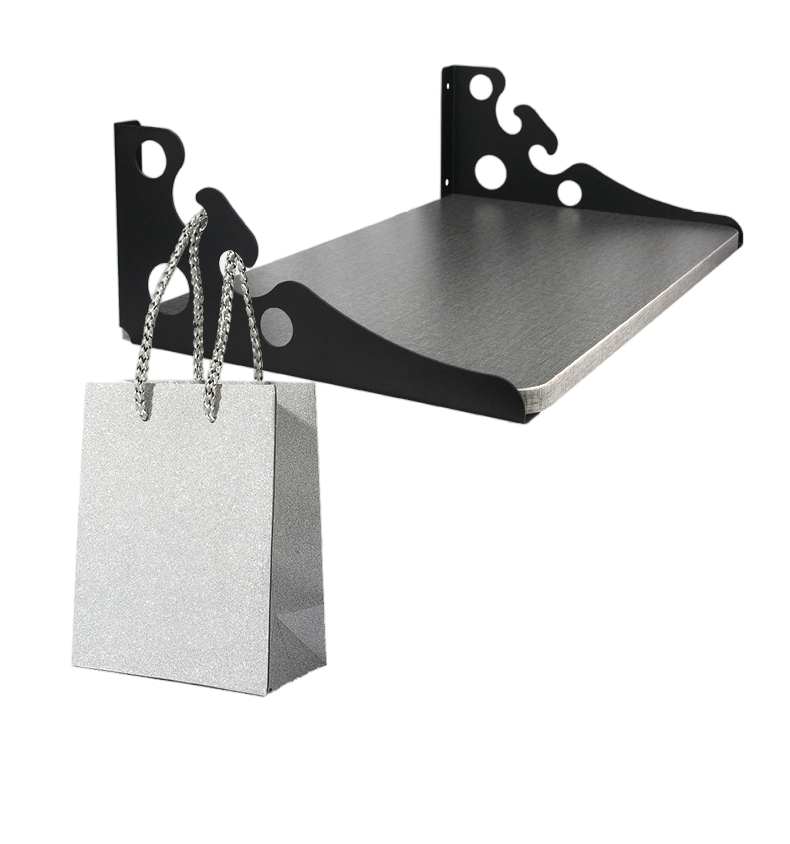 Heavy Duty Stainless Steel Shelf Brackets, Silver Metal Bracket with Decorative Cutouts, Wall Mounted Support for Floating Shelves