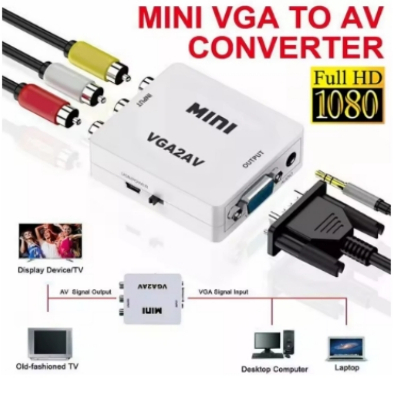 Конвертер VGA в AV (RCA) для видео