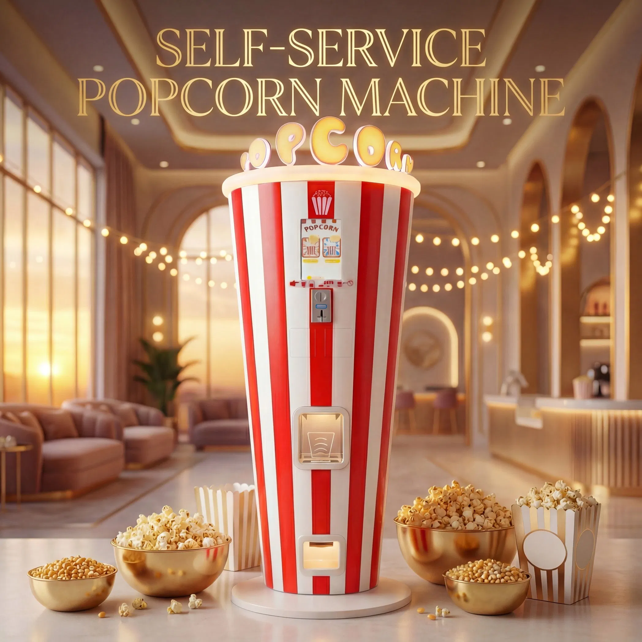 Snack Vending Machine with Customized Popcorn Maker and High Quality