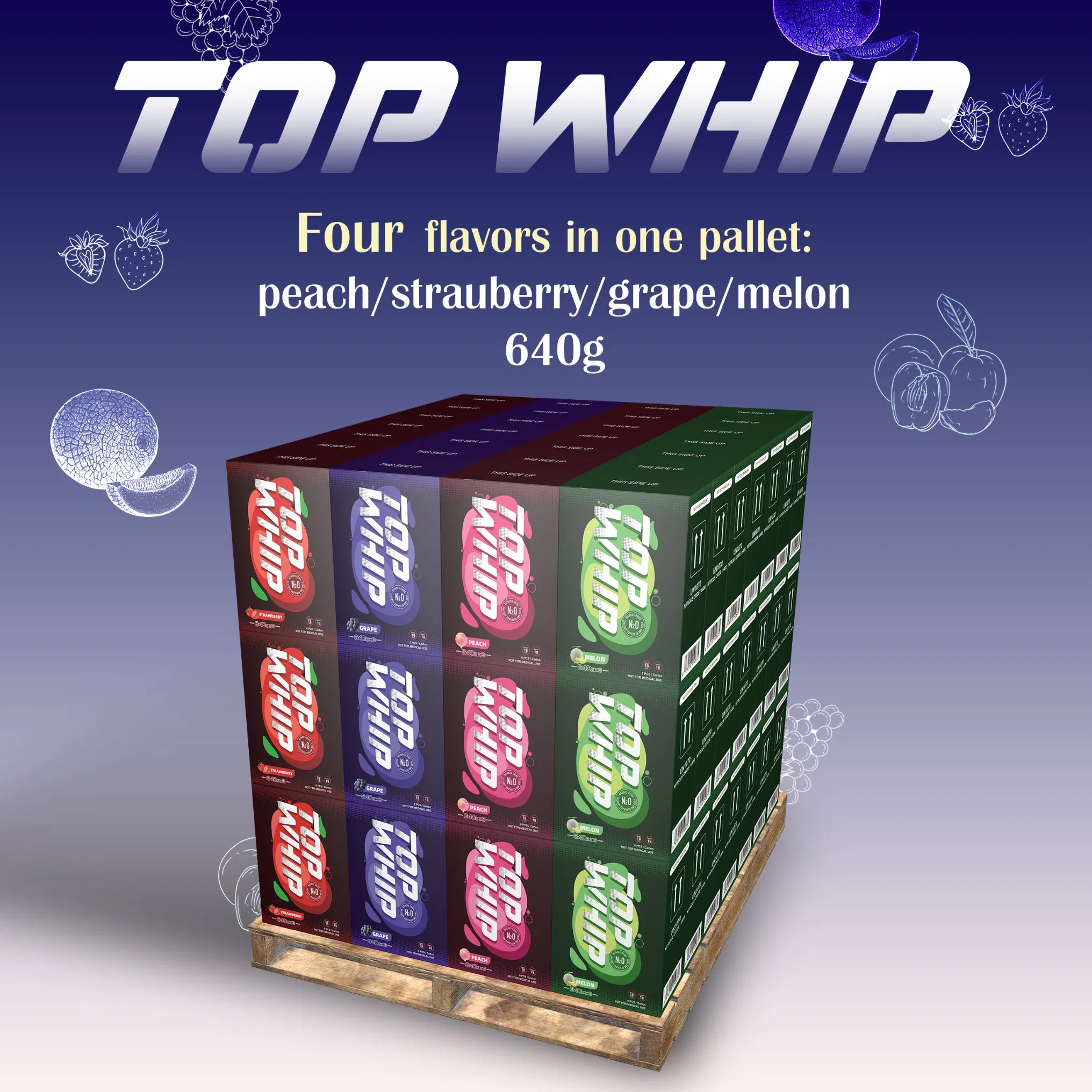 Картриджи Topwhip 640г для кремовзбивателя 0.95л