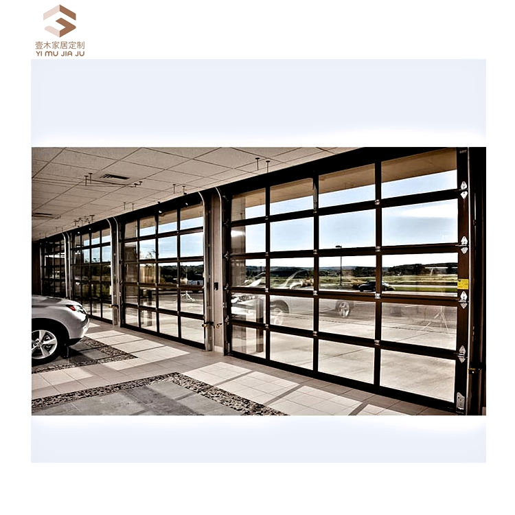 Modern Design Garage Door Control Tempered Glass Garage Door Aluminium Vertical Bifold Garage Doors for House and Villa