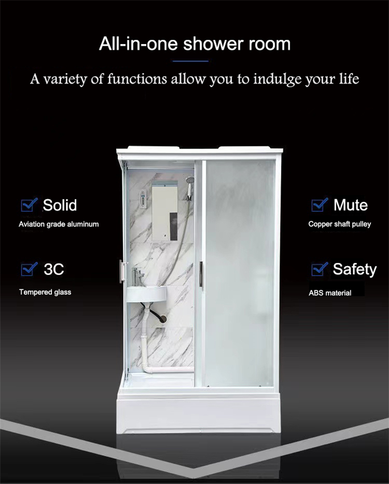 Modern Prefab Shower Room with Wet and Dry Separation, Excellent Waterproofing, Toilet, Shower, Washbasin Indoor Outdoor All in One Portable Bathroom Units Kit