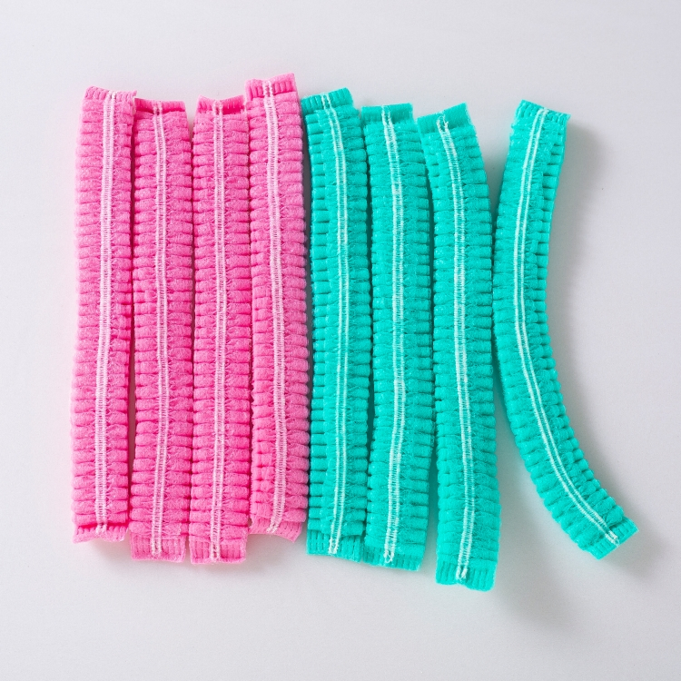 Low Price High Quality Disposable Non Woven Clip Cap / Mob Cap with Double Elastic