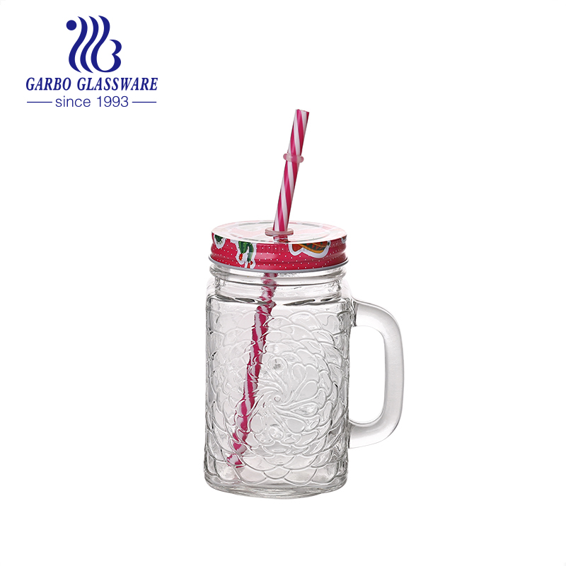 Стеклянная банка Mason Jar 450 мл с логотипом и крышкой