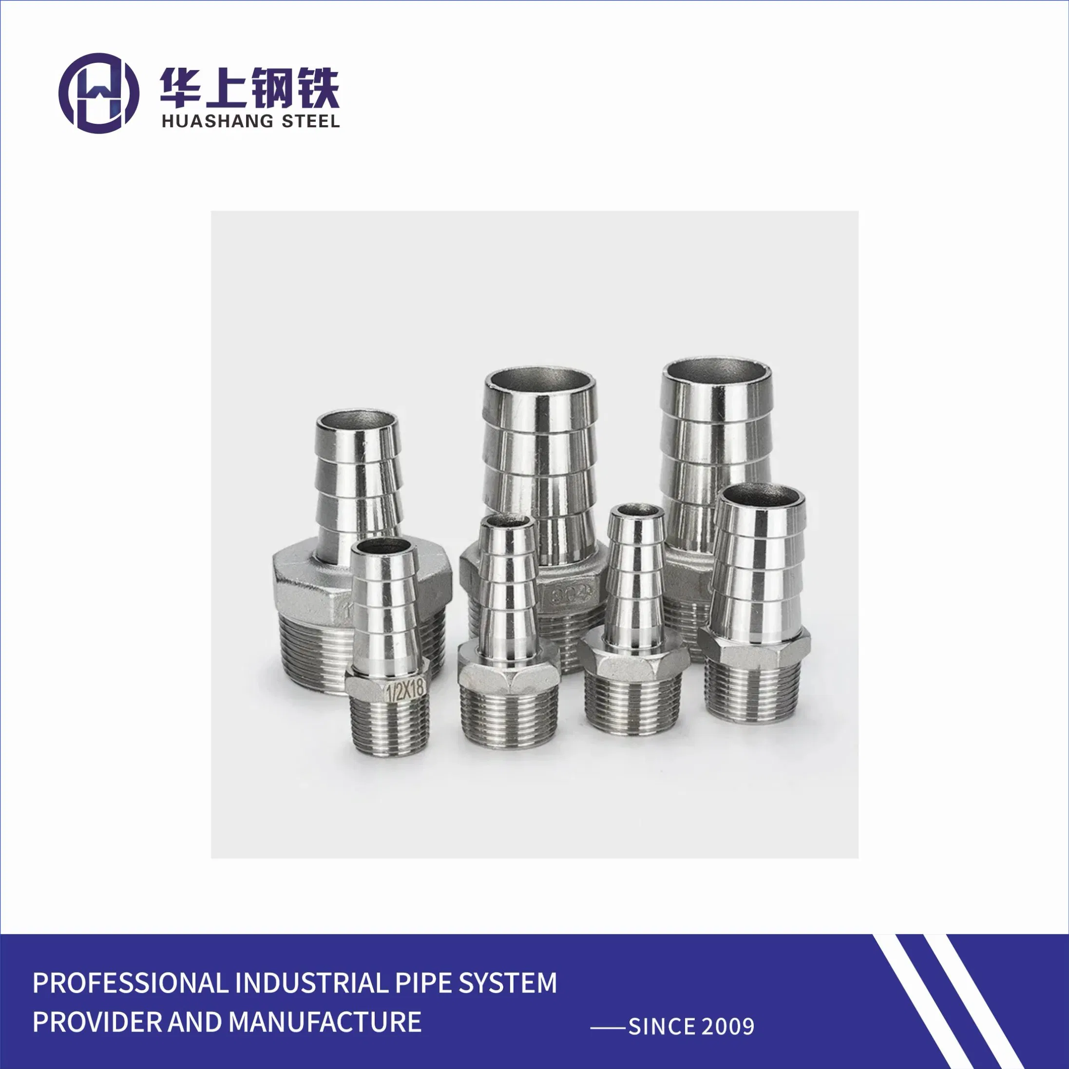 Factory Male Thread Pipe Fitting Reducer Stainless Steel Hex Nipple