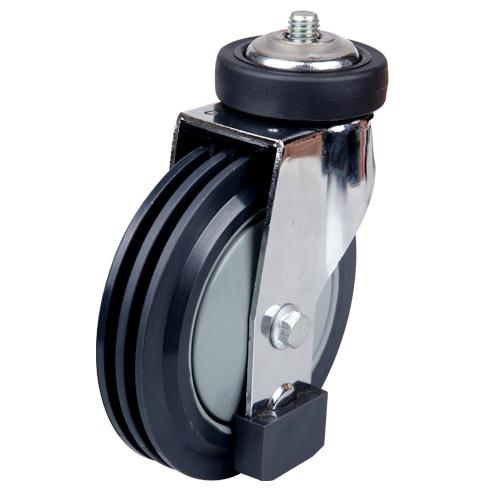 Factory Price 2-Dish Supermarket Travelator Caster Shopping Trolley PU Wheel
