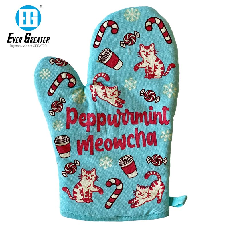 2024 Factory Custom 100% Oven Mitts, Kitchen Helper, Heat Resistant Cotton Oven Mitts