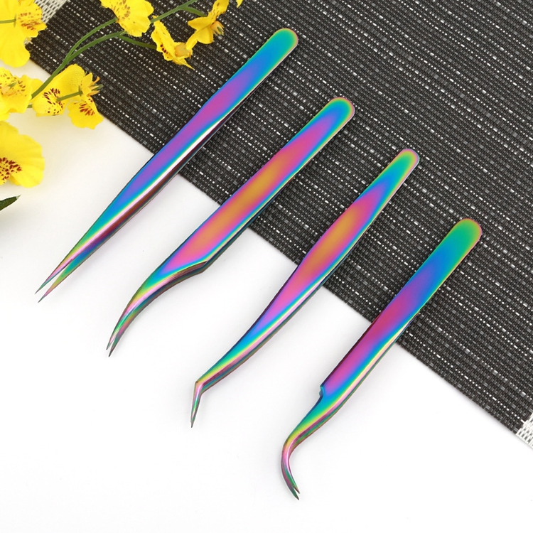 Custom Logo Eyelash Tweezers Beauty Supplies Private Label Tweezers Eyelash Extension Tweezers for Cosmetics