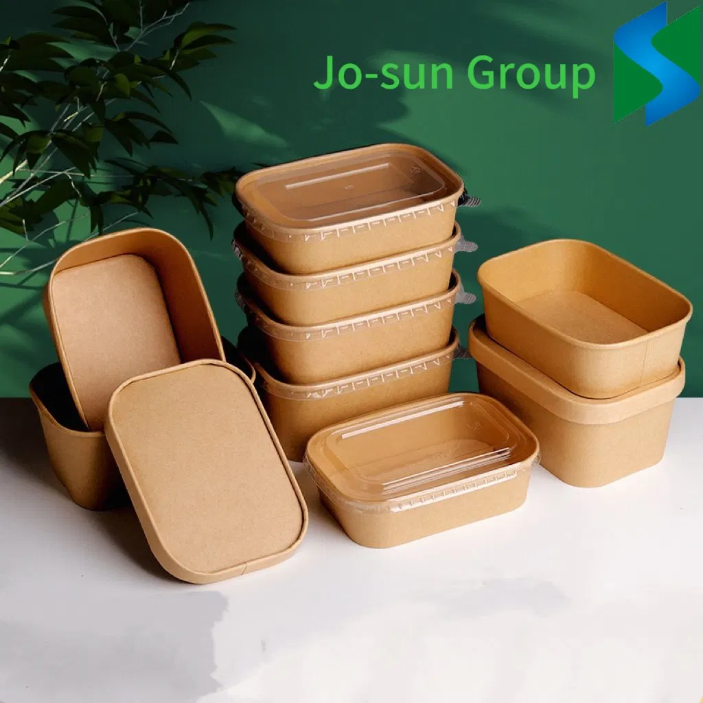 Jo-Sun Disposable 750 Ml Logo Print Custom Paper Cups Take Away Salad Paper Bowl Biodegradable Kraft Paper Cup for Soup Noodle