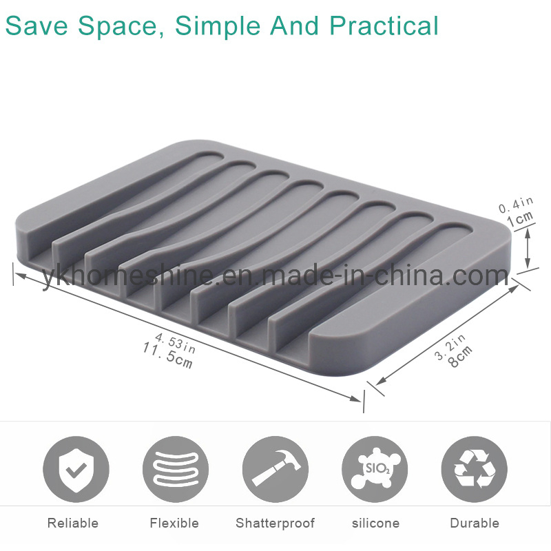 Silicone Soap Dish with Drain, Bar Soap Holder for Shower