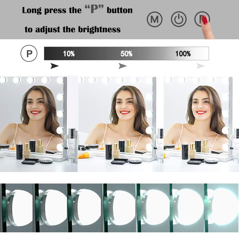 Hollywood Style LED Vanity Mirror with Dimmer Switch