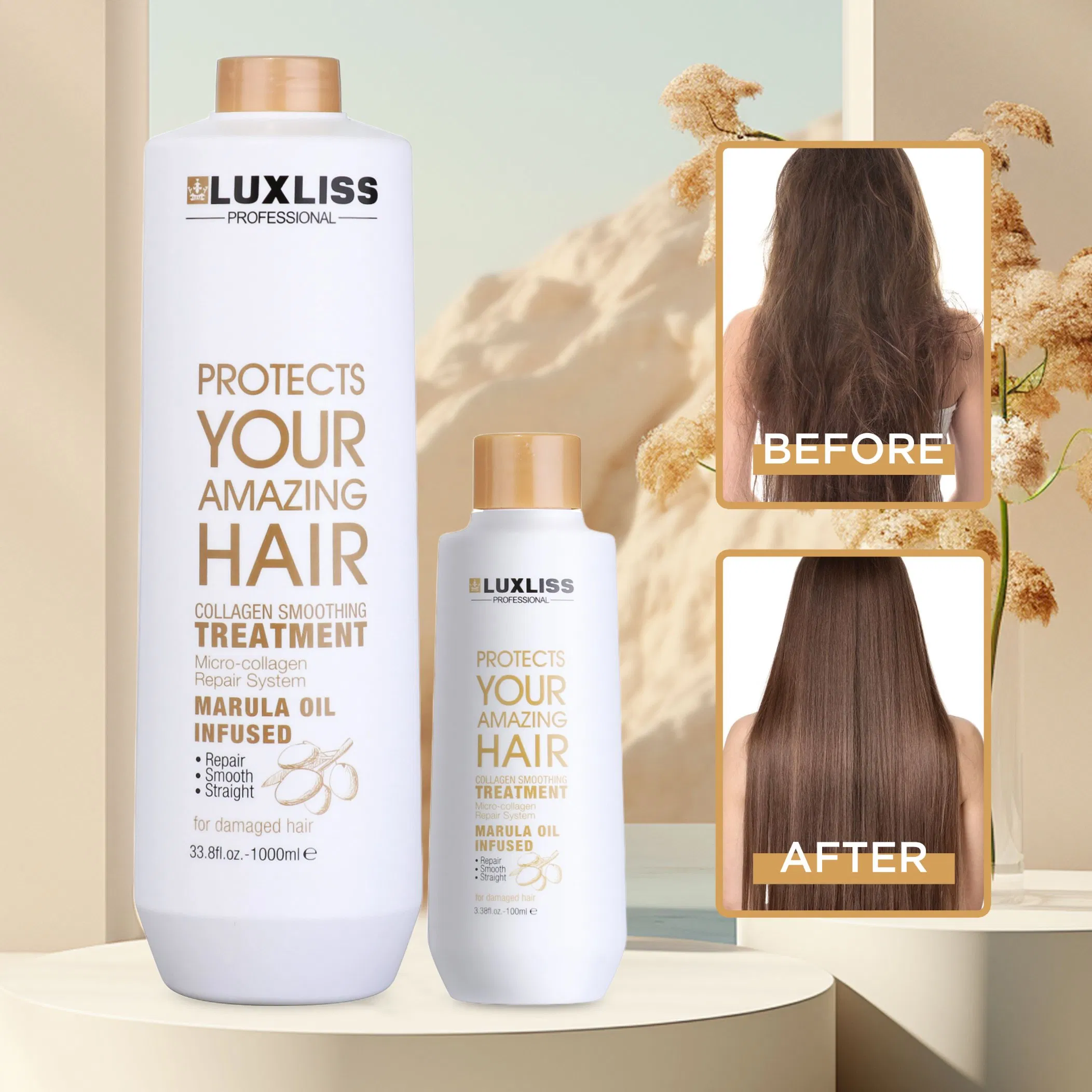 Luxliss Hair Treatment Private Lebel Repair Damaged Hair Straightner Smoothing Cream