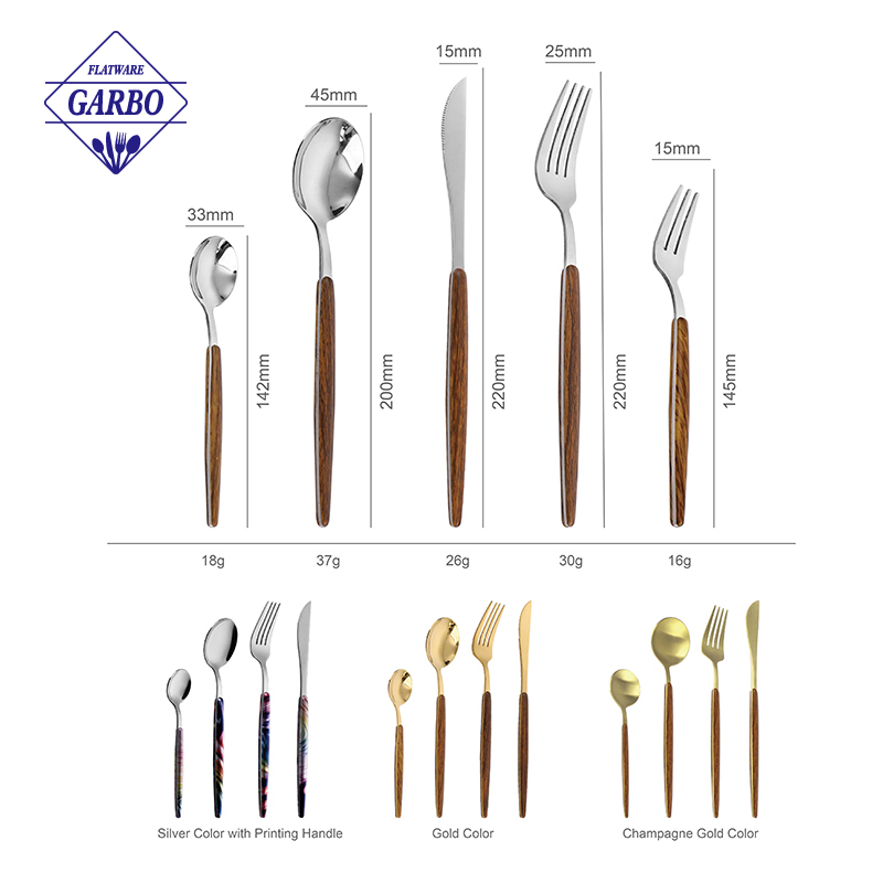 Electroplating Customized Logo Mirror Polish 410ss Dinner Knife with ABS Plastic Handle