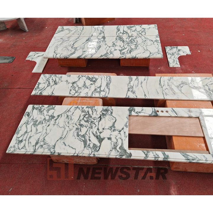 Hot Sales Arabescato Marbles Polished Surface Interior Design, White Marble Slab Floor Tile Countertop