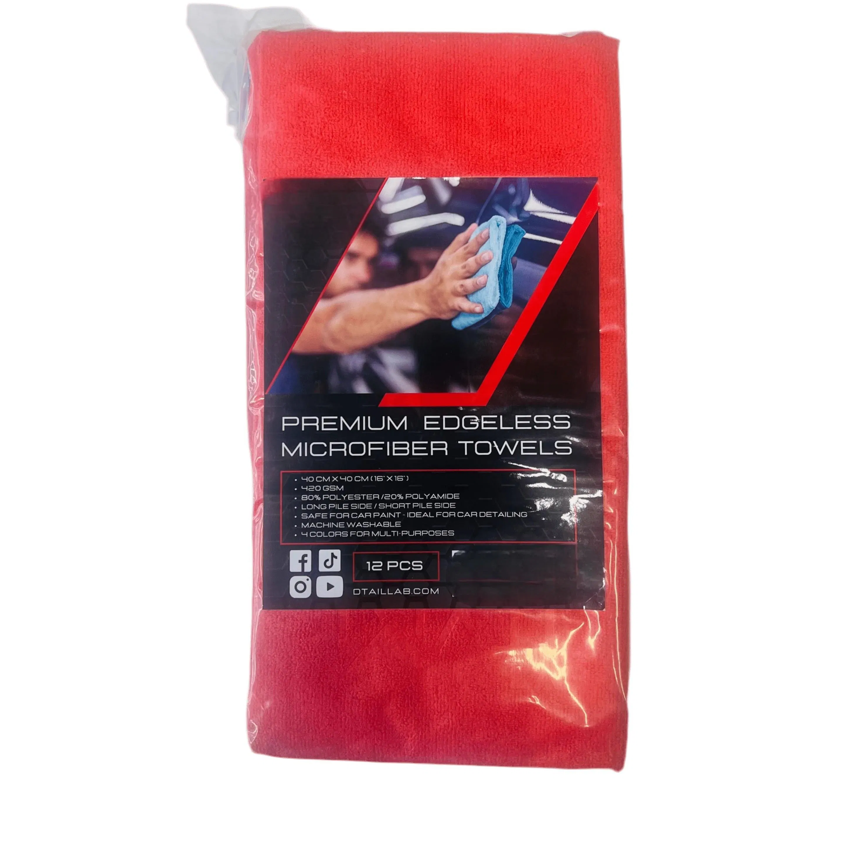 Custom Printed 36-Packs 400GSM Premium Microfiber Cleaning Cloths Car Towels
