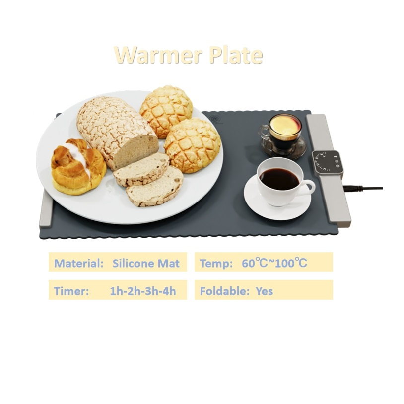 Food Warmer Tray Home Rollable Silicone Pad Food Heating Plate