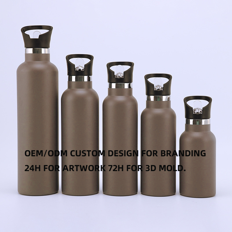 Top Seller Amazon Iron Flask 24oz Leak Proof Standard Metal Hot Cold with Straw Handle Lid Facory Custom Logo Color Customized Vacuum Flask Water Bottle