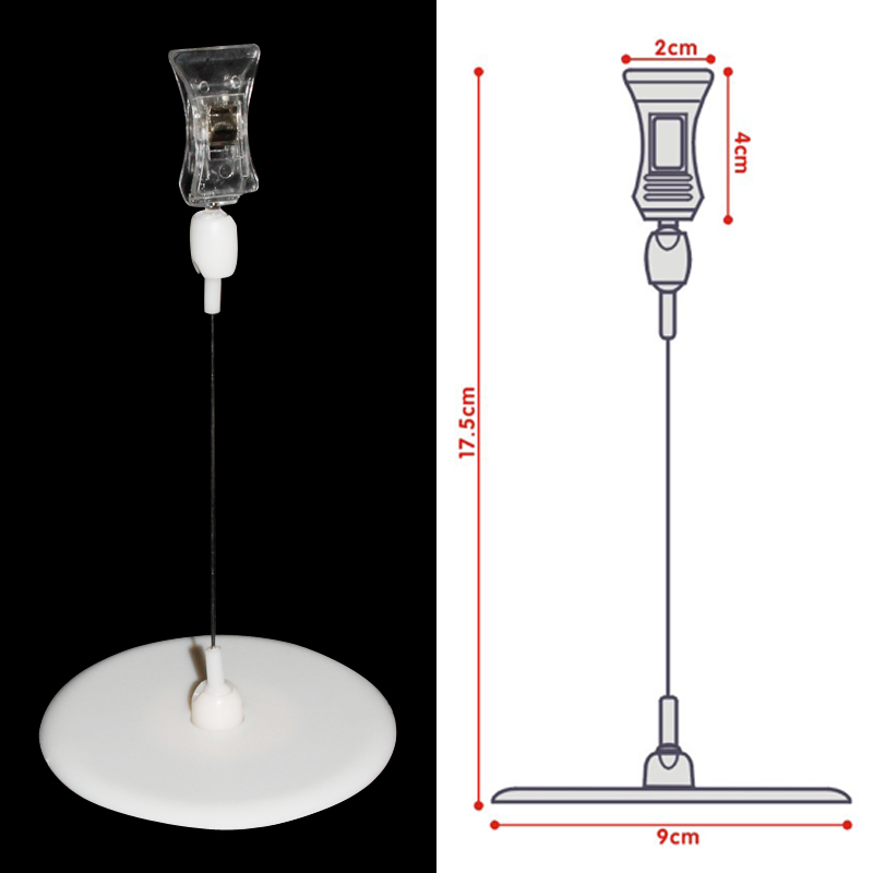 Pop Price Tag Plastic Label Clip Holder with Adhesive Base
