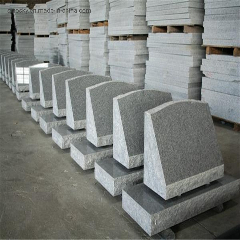 Light Grey G633 Polished Cemetery Slant Marker Monument