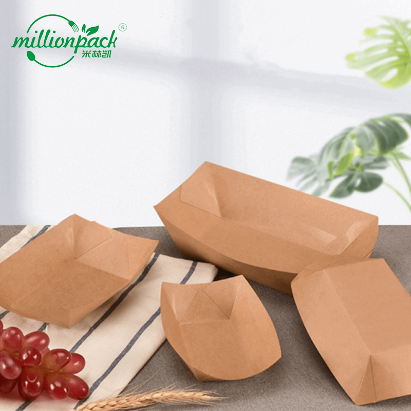 Paper Boat Tray for Fried Chicken Burgers and Sides Snack Shop Catering Serving