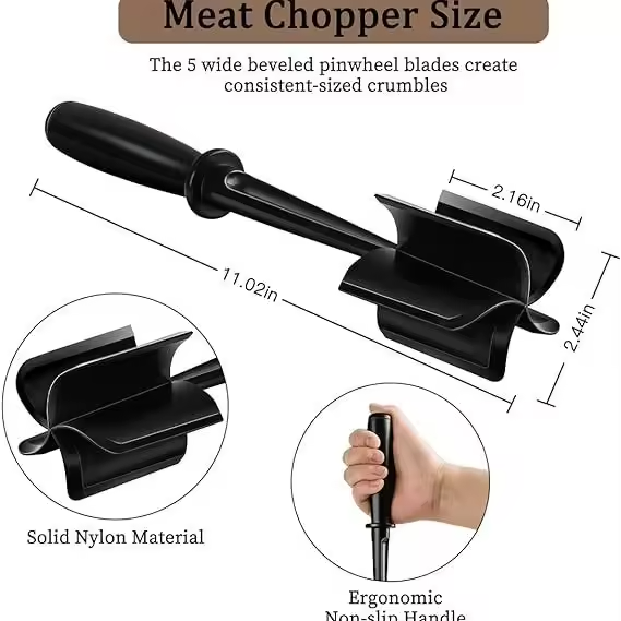 Black Kitchen Ground Meat Mashing Tool