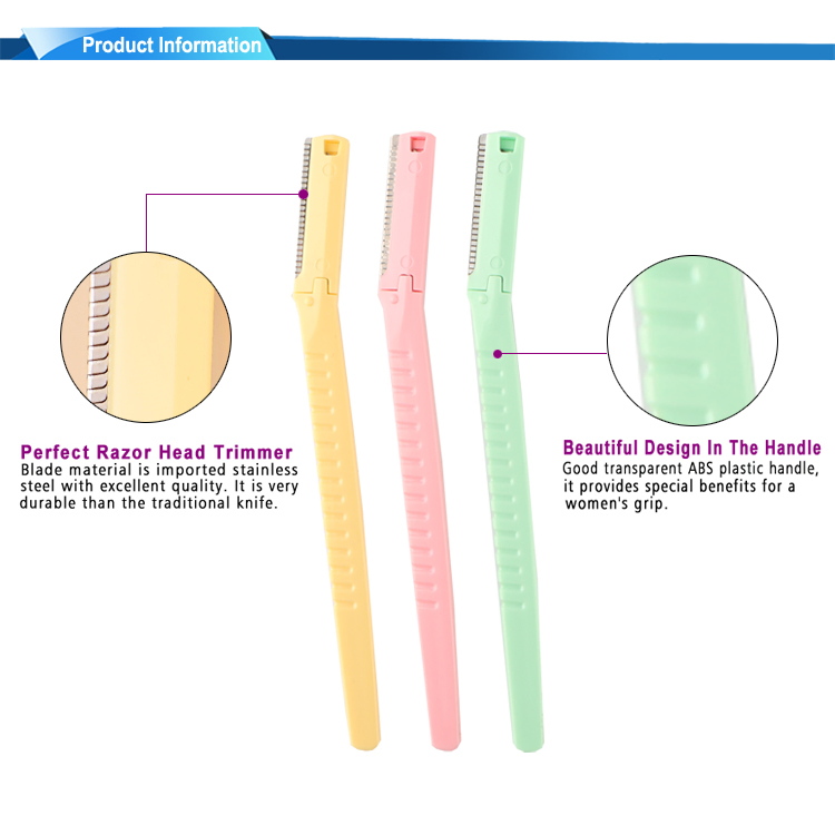 Shaving Razor Blade Plastic Handle Disposable Eyebrow Trimmer