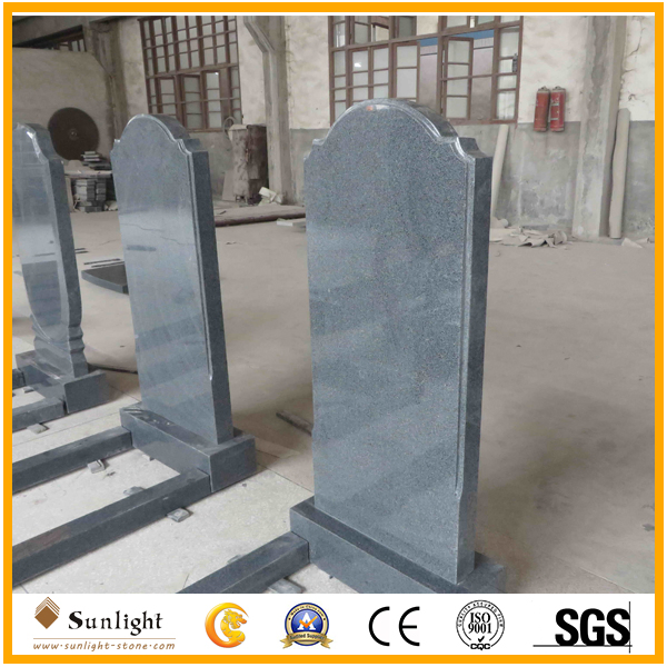 European Natural Stone Grey G654 Granite Unique Headstone Designs with Flower Bed