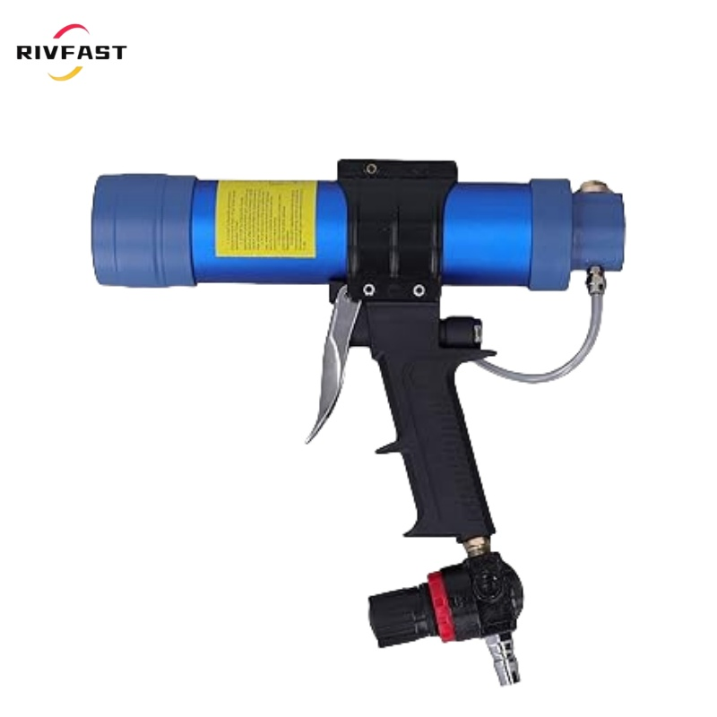 Pneumatic Glass Glue Sealant Gun Kit, Pneumatic Glass Glue Sealant Caulk Gun Cartridge Air Gun 310~600ml