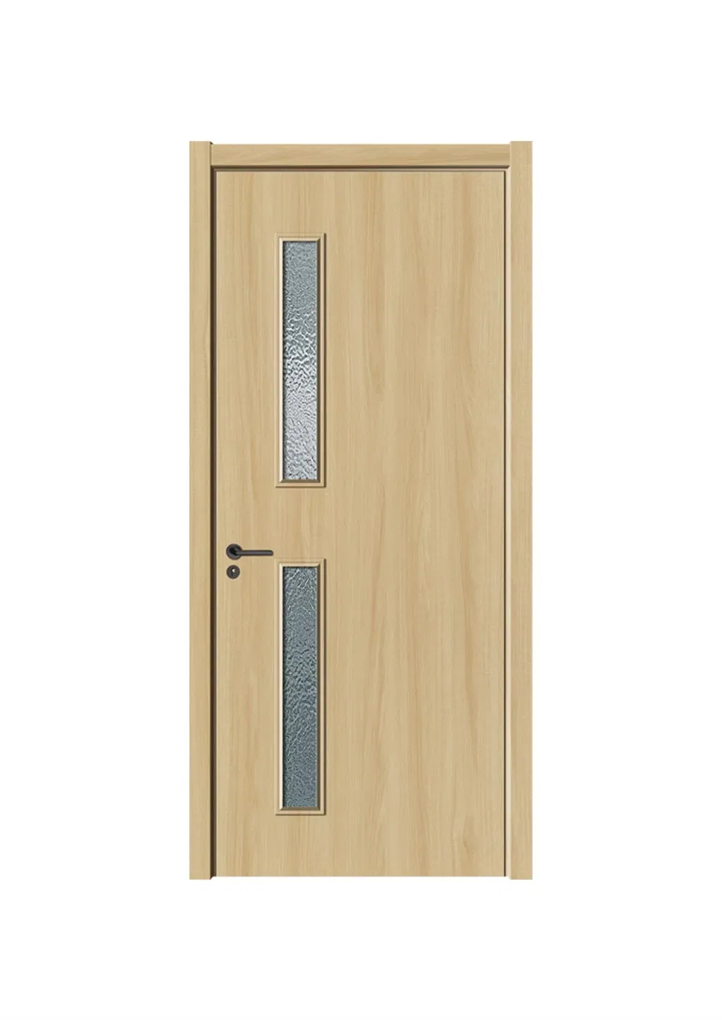 WPC Material Wood and Plastic Integrated Glass Louver Door