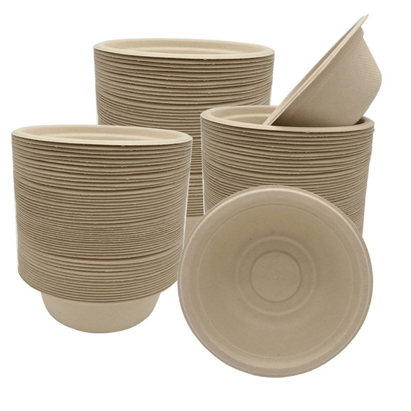 Eco-Friendly Natural Composatable Food Storage Sugarcane Bagasse 32 Oz Salad Bowls