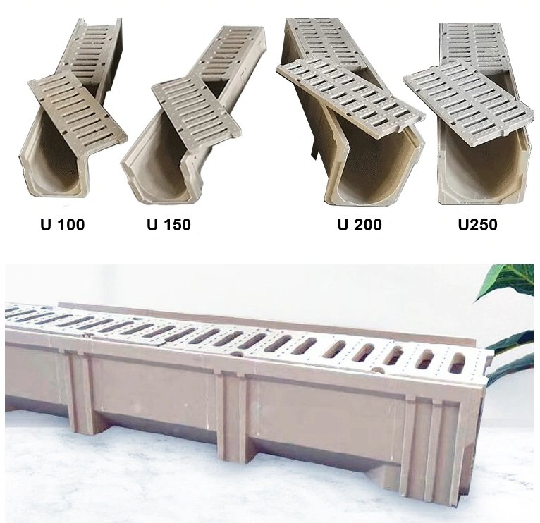 Polymer Concrete Channel Concrete U Type Drainage Channel Price
