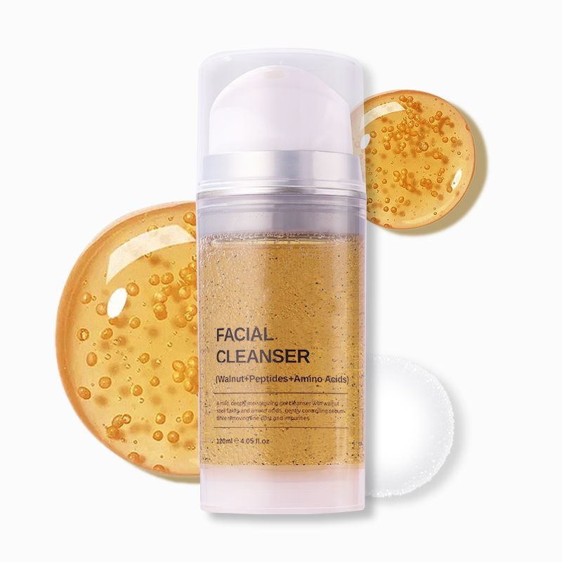 Oil-Control Hydrating Moisturizing Firming Walnut Face Wash Facial Cleanser Amino Acids Facial Foam Cleanser