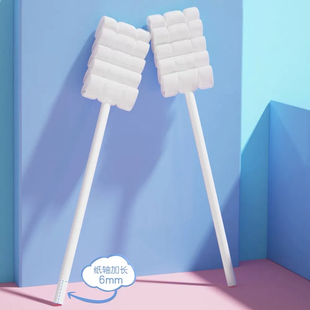 Wholesale Disposable Gauze Toothbrush for Baby Paper Axis Handle Moderate Hardness