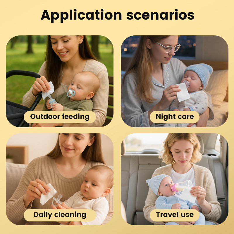 Quick Clean Breast Pump and Accessory Wipes 40 Count Individually Wrapped Convenient Pacifier Wipes