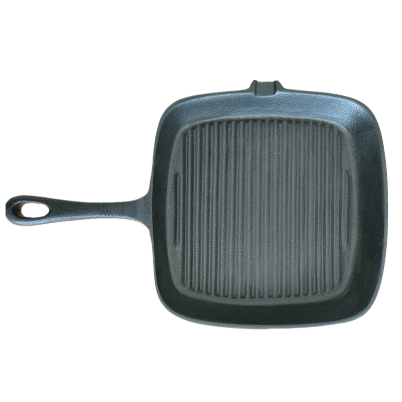 Customized BBQ Grill Cookware Frying Pan Sand Cast Iron Grill Pan