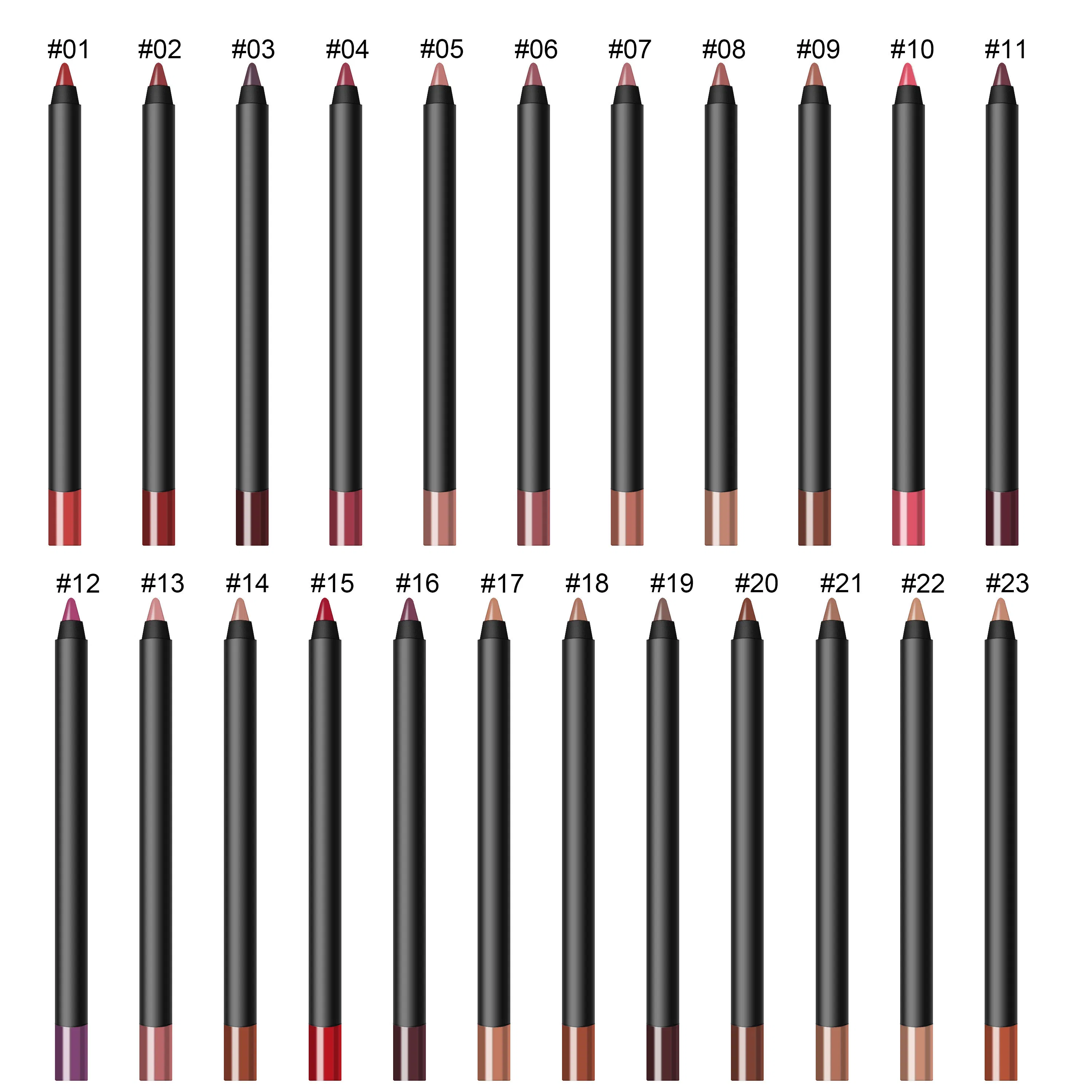 Waterproof Brown Smooth Private Label Custom Logo Lip Liner Pencils