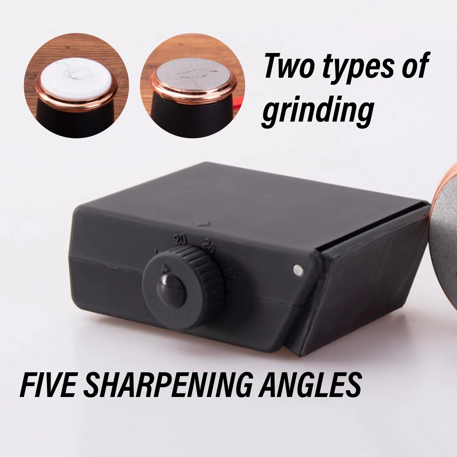 Dual Sharpening Head Knife Sharpener 5 Angle Adjustable 14-30 Degree Easy-Slide Compact-Tool