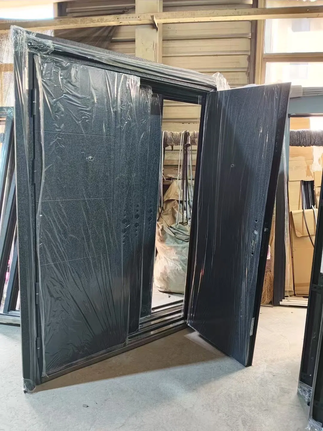 New Wooden Like Entry Panel Russian Turkey Steel Security Door