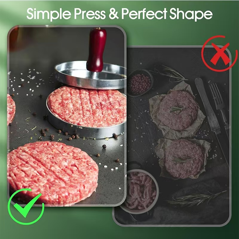 Easy-to-Use Nonstick Hamburger Maker and Meat Press for Households