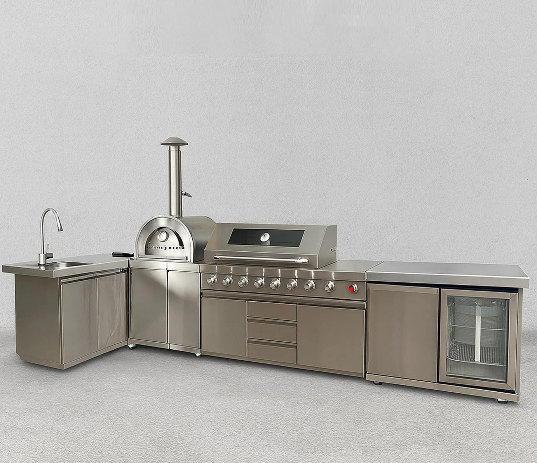 Outdoor Barbeque Pizza Oven Sink Refrigerator Kamado Grill Charcoal Oven Outdoor Kitchen