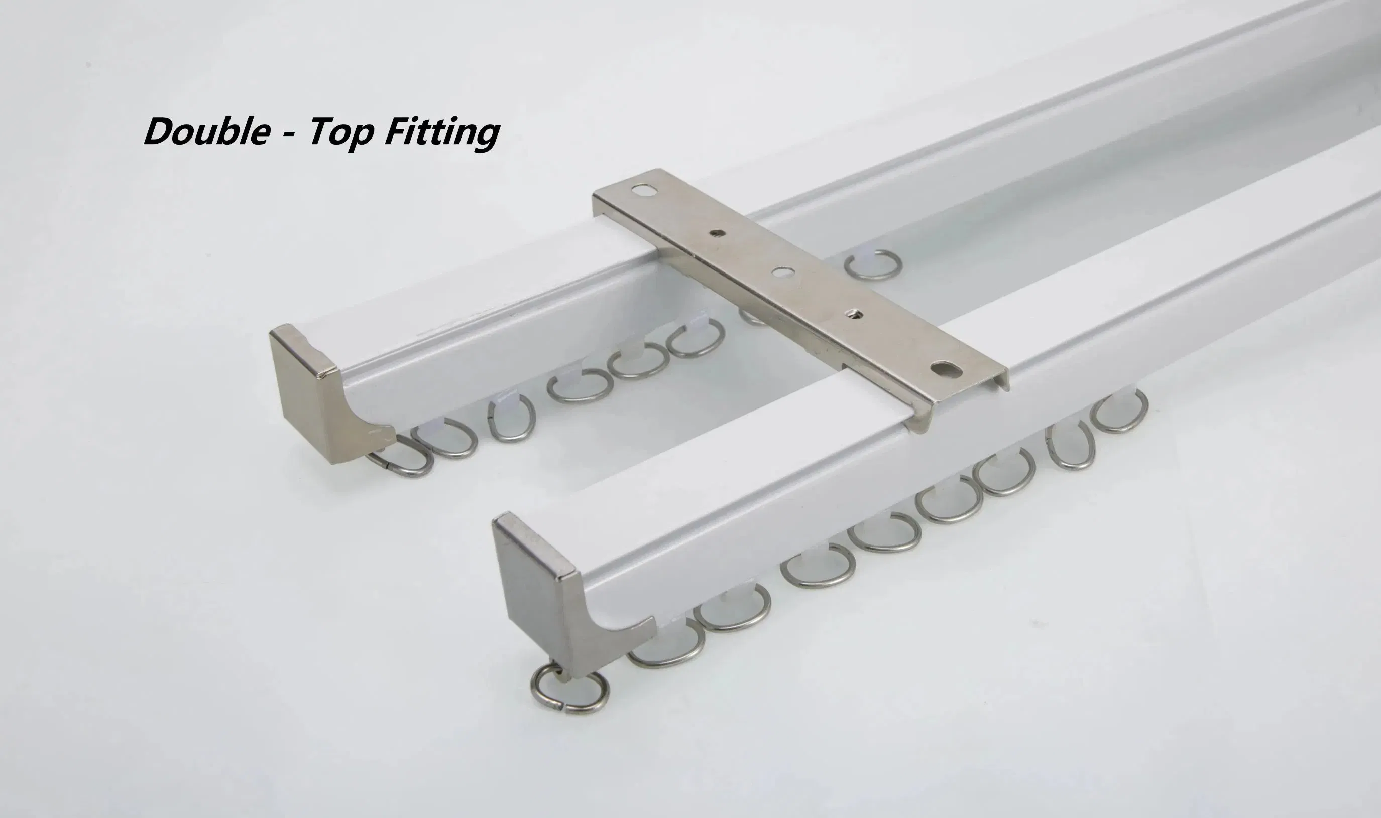 Single/Double Ceiling-Mounted Aluminum Curtain Rail Track 6m Length Luxury Home Metal Window Curtain Track