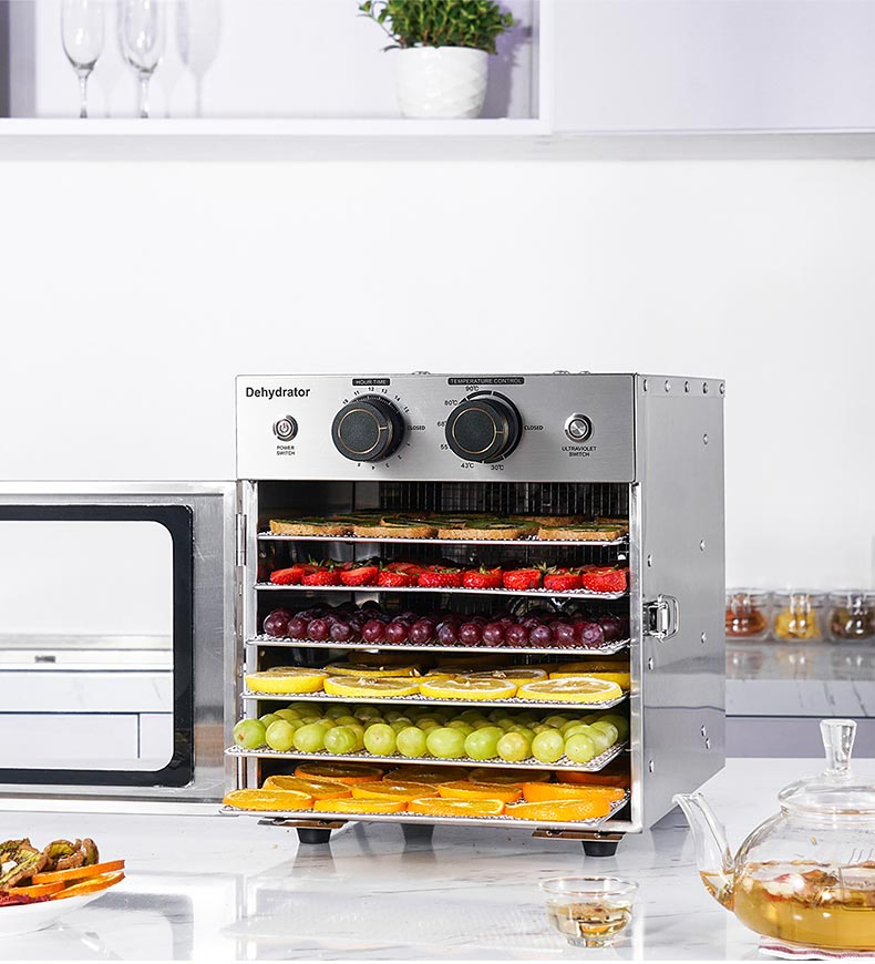 6 Trays Drying Garlic Dehydrator Red Pepper Machine Food Dehydrator with UV Function