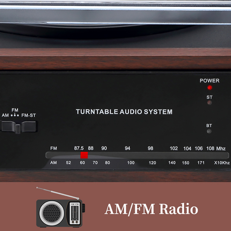 Multi-Function Retro Record Suitcase Turntable Gramophone Player Am FM Radio